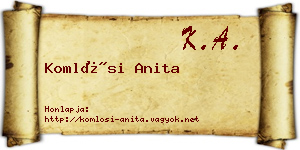 Komlósi Anita névjegykártya