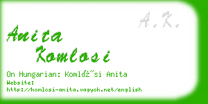 anita komlosi business card